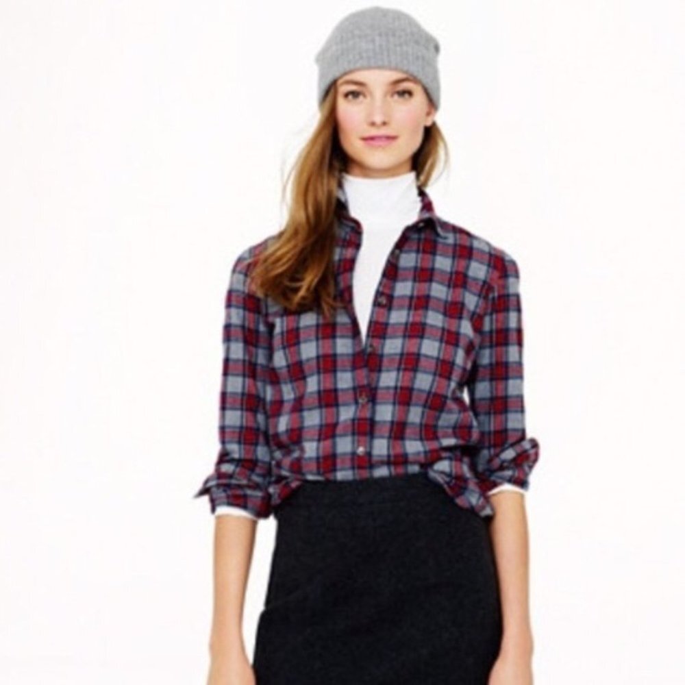 J. Crew Factory The Perfect Shirt Plaid Flannel - Picture 4 of 12
